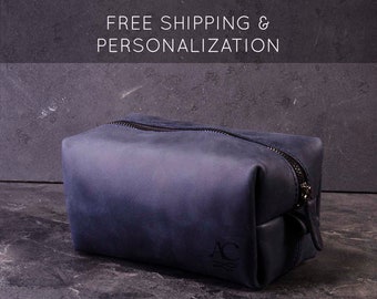 Best Friend Gift Groomsmen Toiletry Bag Leather Father In Law Gift Brother Husband Him Doctor Dad Boss Coworkers Gift for Groom From Bride