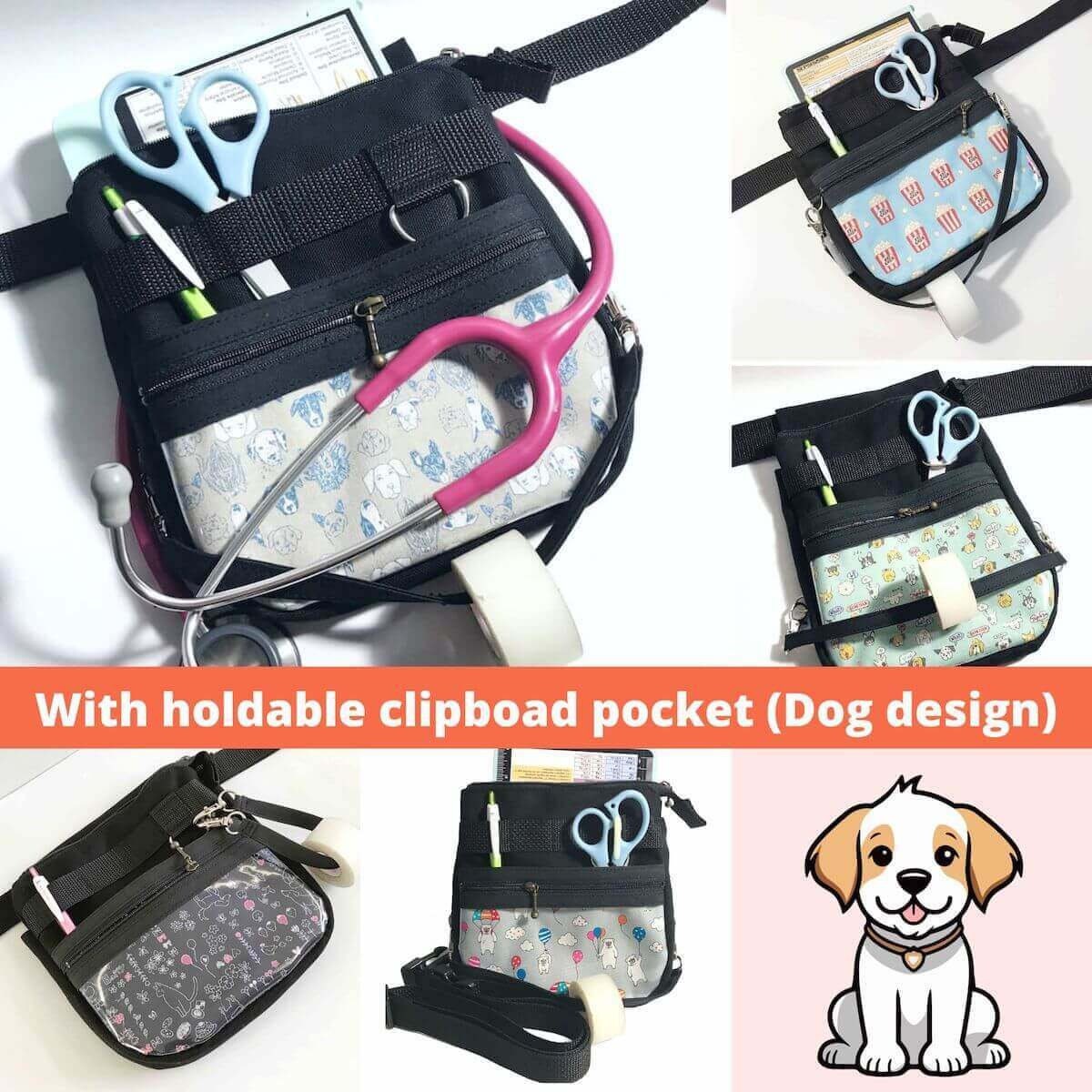 Nurse Fanny Pack With Wide Pocket for Clipboard, Vet Tech Tool