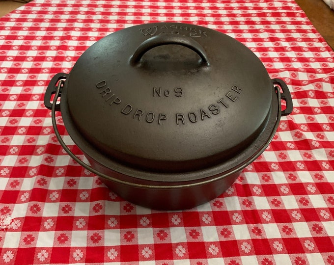 Wagner Ware Cast Iron ROUND ROASTER No. 9 Sidney O With Drip Drop Lid