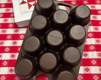 Vintage Cast Iron Popover Pan, 11 Cup, Restored Bakeware (Made in USA)