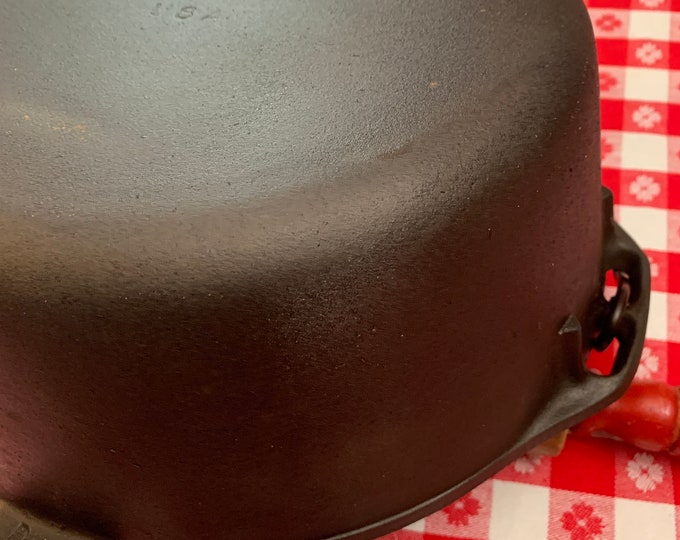 Vintage No. 8 Lodge Cast Iron Dutch Oven Made in USA, 4 Inches Deep X