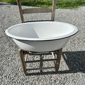Vintage Enamel Wash Tub - Etsy
