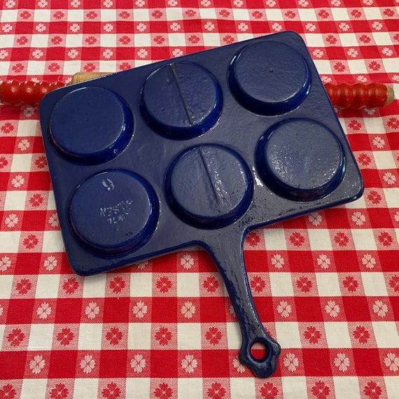 Antique Pilsen Cast Iron Enamel Egg Poacher 6 Cup Marked Etsy