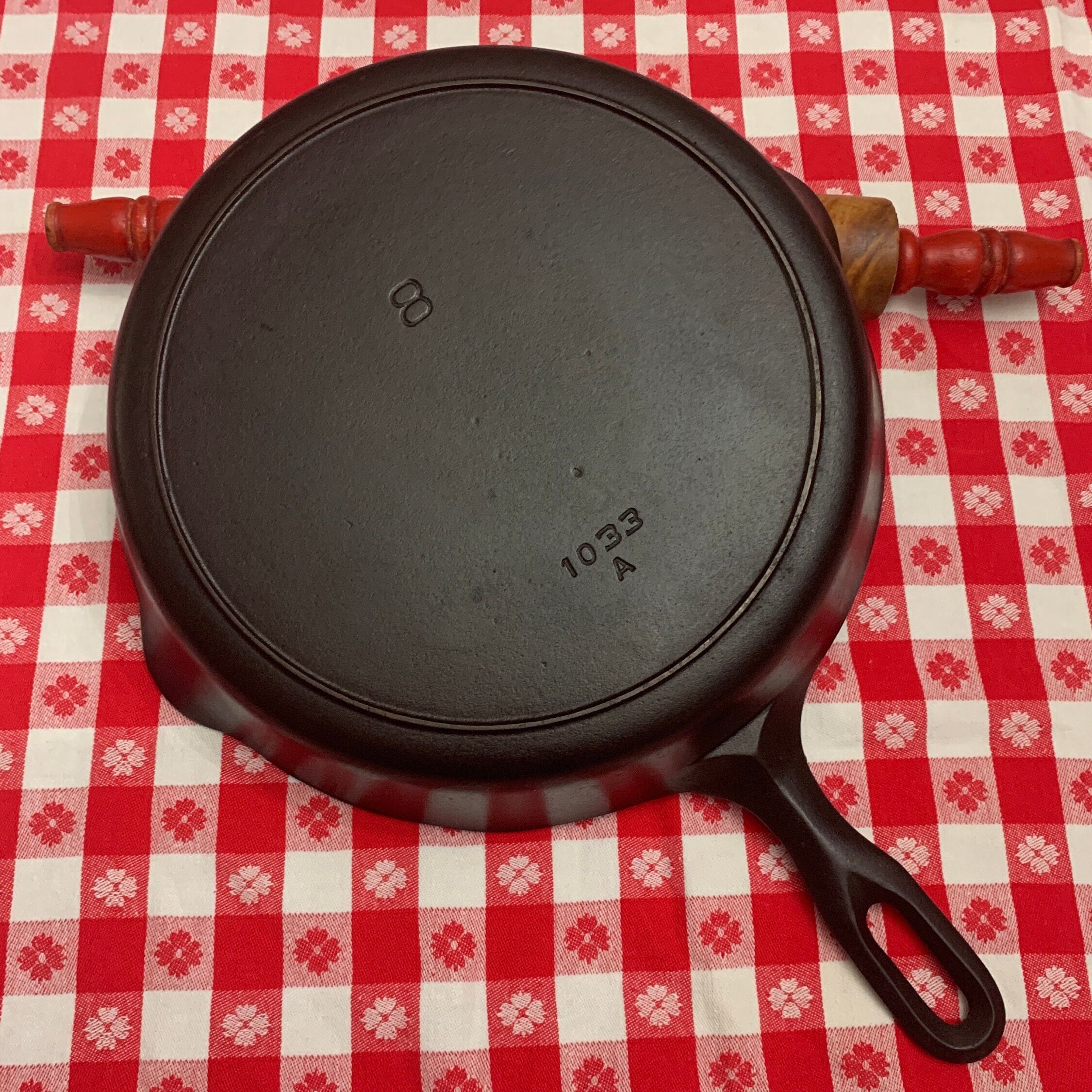 中古美品　IRON ROCK SOFT PLATE Vintage Griswold #8 Cast Iron Mountain Chicken Pan 1034A w/1035A