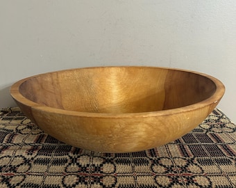 Large Handmade Wooden Bowl, Off Round Dough Bowl, 15 inch,  Vintage Rustic Kitchen Home Decor