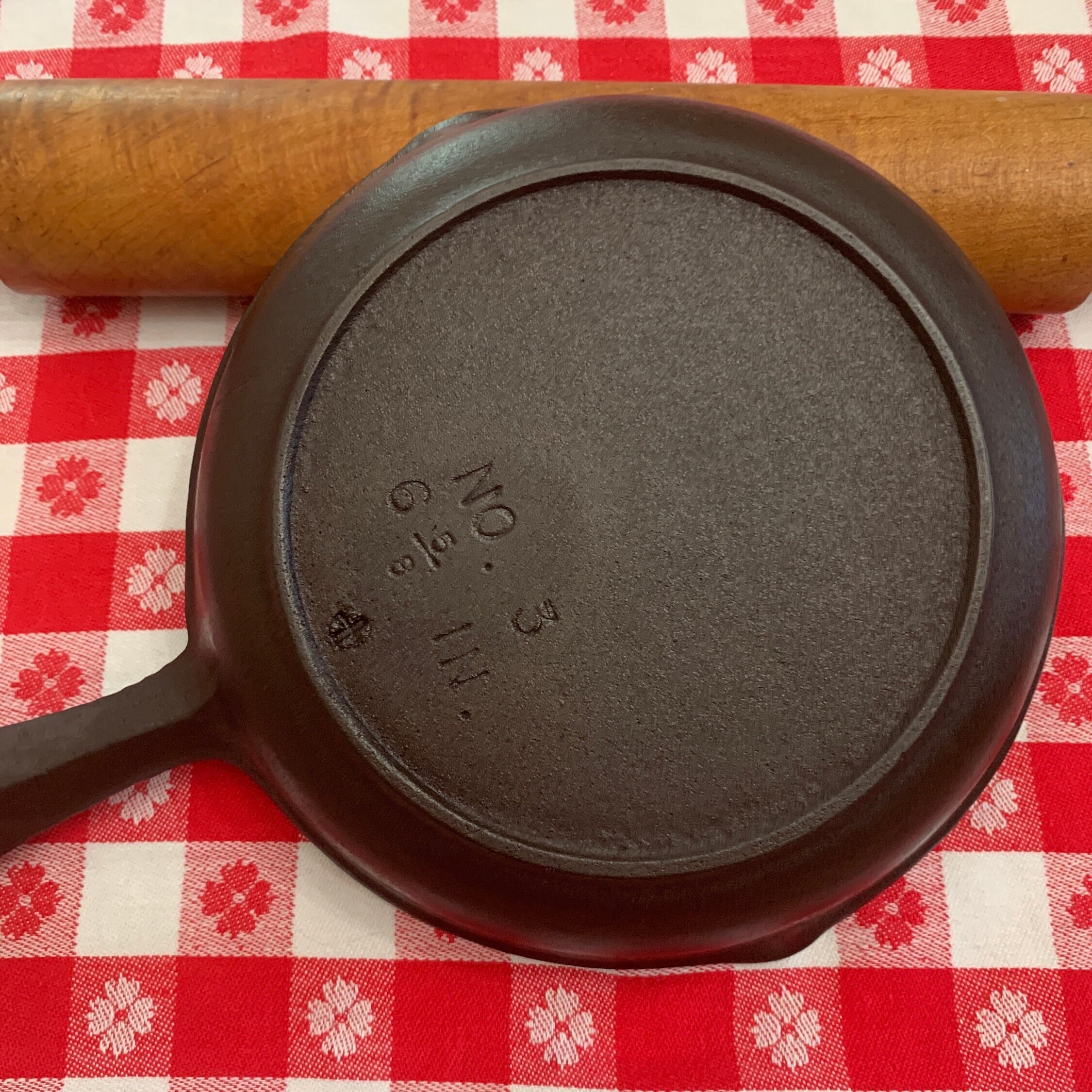No. 3 BSR Cast Iron Skillet, Small 6 5/8-inch Diameter, 3 With Heat Ring,  Century Series, 3 Restored Frying Baking Camping Pan Cookware 