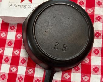 Sartén de hierro fundido Vintage No. 3 BSR con anillo térmico, restaurada, de 6,5 pulgadas, pequeña.