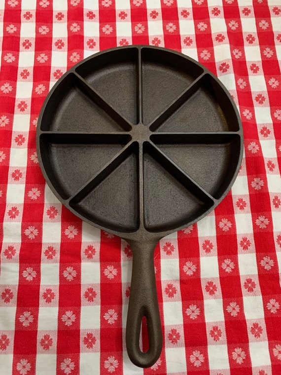 Cast Iron Cornbread Wedge Skillet Vintage 8 Divided Sections Etsy