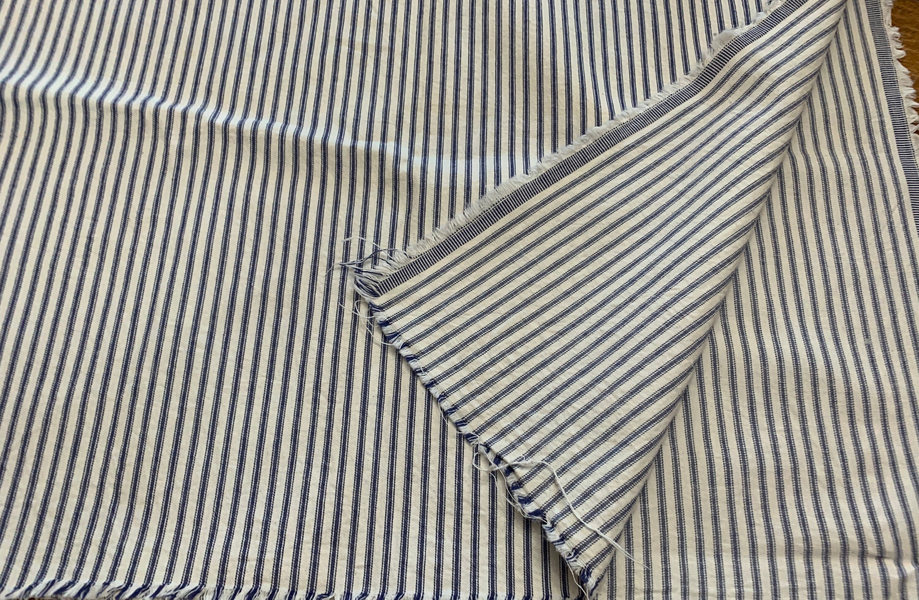 Thick 100% Cotton Herringbone Stripe Ticking Fabric, Price per 1/2 metre