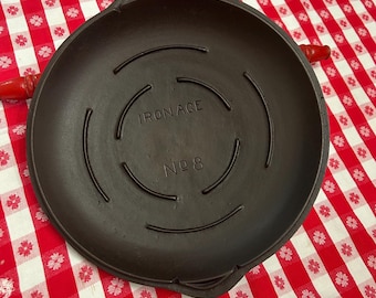 Tapa vintage de hierro fundido n.° 8 para freidora de pollo, Foster Stove Ironton, restaurada