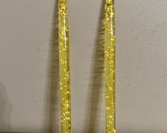 Pair Vintage Lucite Candles, 11.5 in. Tapers, Lindberg Co. Made USA. 1960s MCM Decor