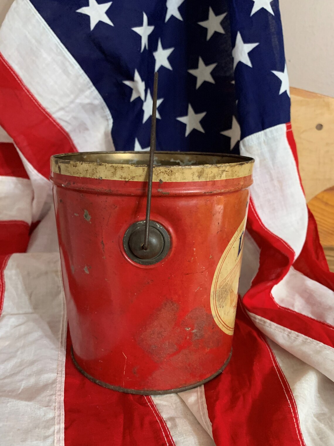 Red Lard Pail Can Vintage Decker's Piqua Ohio 4 lb Size Etsy