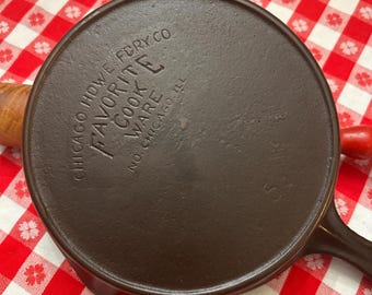 Vintage Restored Favorite CHF Cast Iron Skillet No. 5:  8-inch Chicago Hardware Foundry Pan