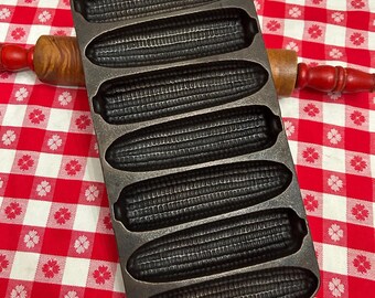 Vintage Cast Iron Corn Stick Pan, Restored Unmarked Wagner Made in USA, Cornbread Bread Sticks