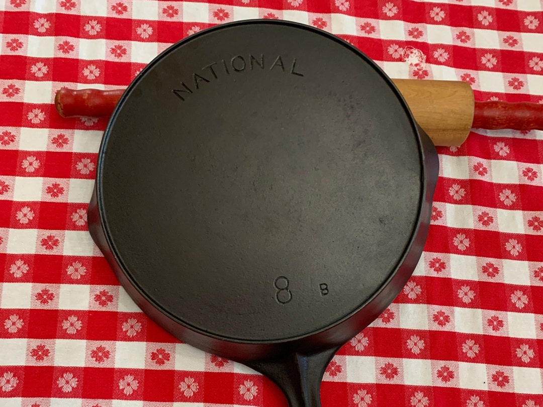 Antique No. 8 NATIONAL Cast Iron Skillet W Heat Ring 8 Etsy