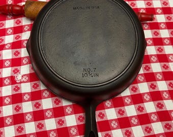 Restored No. 7 BSR Vintage Cast Iron Skillet w Heat Ring, Made in USA  10 1/4-inch Frying Pan