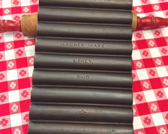 Vintage Wagner Ware Cast Iron E Bread Stick Pan, Sidney Ohio Star, Restored French Roll