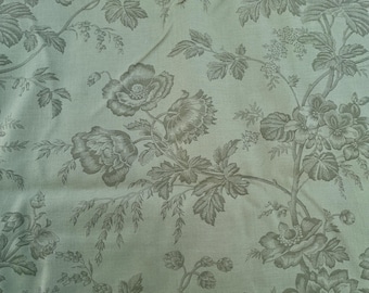 Tela de algodón estampada botánica verde salvia de 284 cm de ancho para la parte posterior de la colcha, 1,85 m.