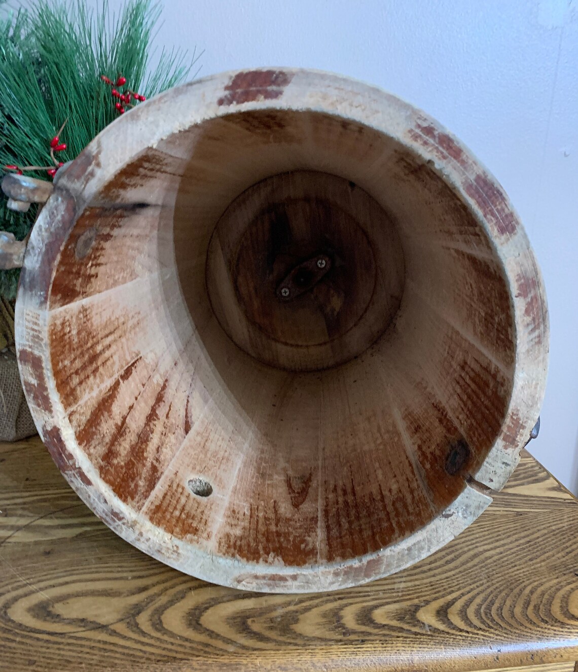 Vintage Wooden Ice Cream Bucket Rustic White Mountain Pine Etsy