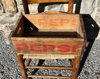 Vintage Pepsi Crate, Wooden Soda Pop Case, Storage Display, Rustic Wood Box