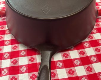Vintage Restored CHF Cast Iron Chicken Fryer 11 in. Diameter, 3.25 inch Deep Skillet, Chicago Hardware Foundry