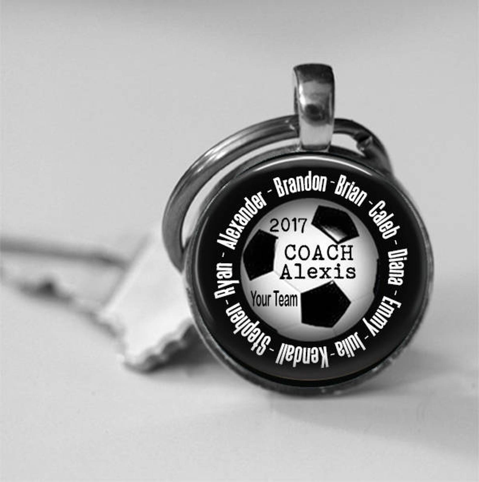 Soccer Coach Gift Trophy Personalized With Team Names Glass Etsy