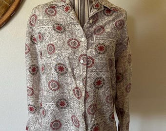 Vintage 80s Banana Republic Safari Travel Men's Long Sleeve Button-Down S