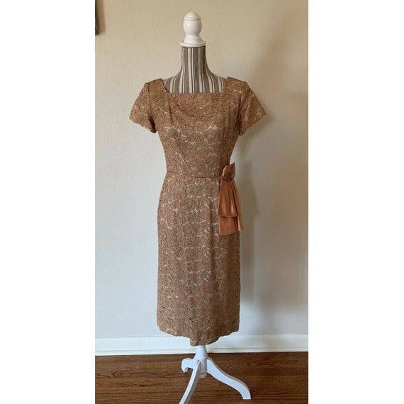 Vintage 1950S Lace Wiggle Dress Size Small Pinup - image 5