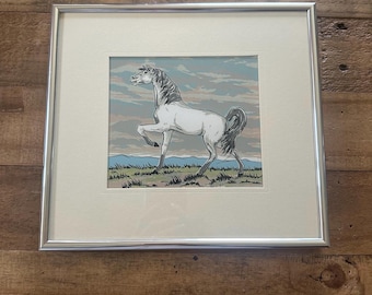 Vintage Picture Colored Print Frank Paul Vigil Native Artist Horse