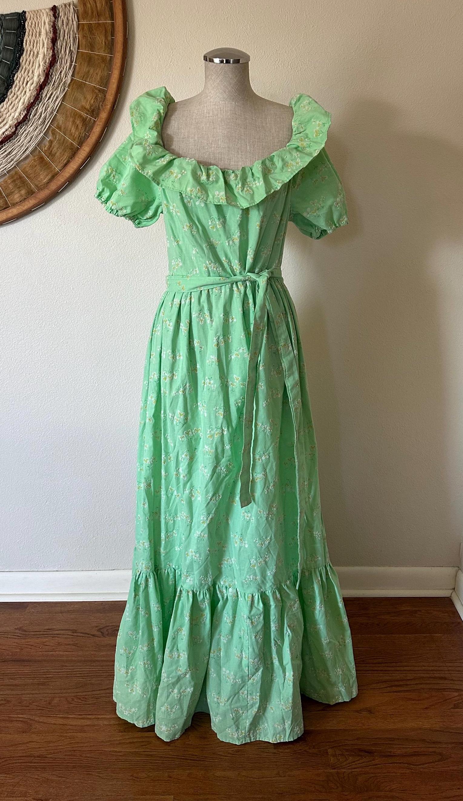 Hippie Green Dress - Etsy