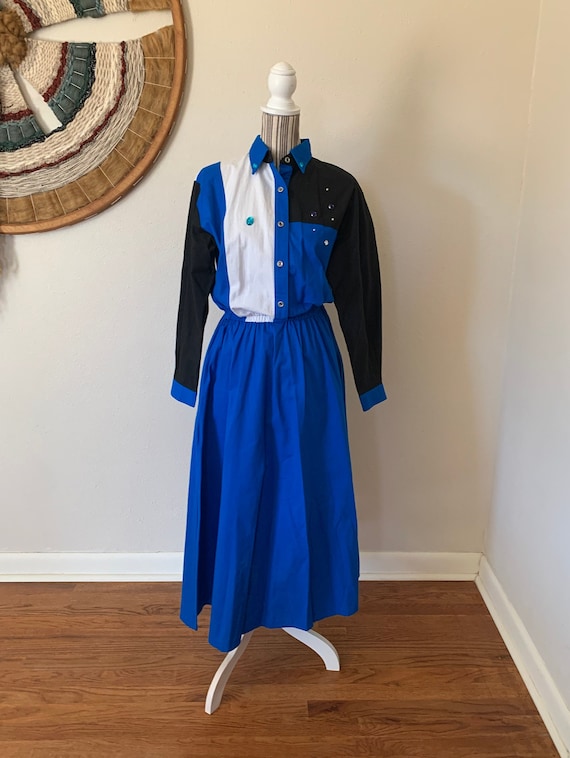 Vintage 90s 1849 Authentic Ranch Wear Western Dres