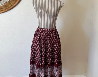 Vintage 70s Floral Prairie Cottage Core Skirt Woman's Small