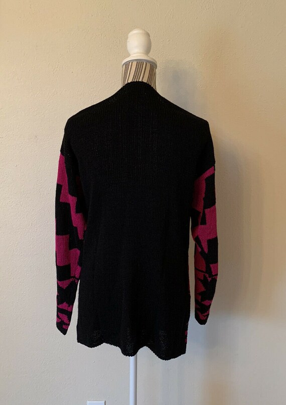 Vintage Bonwit Teller 90s Pink Black Sweater Medi… - image 8
