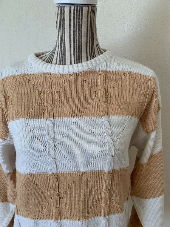 Vintage Pierre Cardin Ligne Tricot Striped Sweate… - image 2