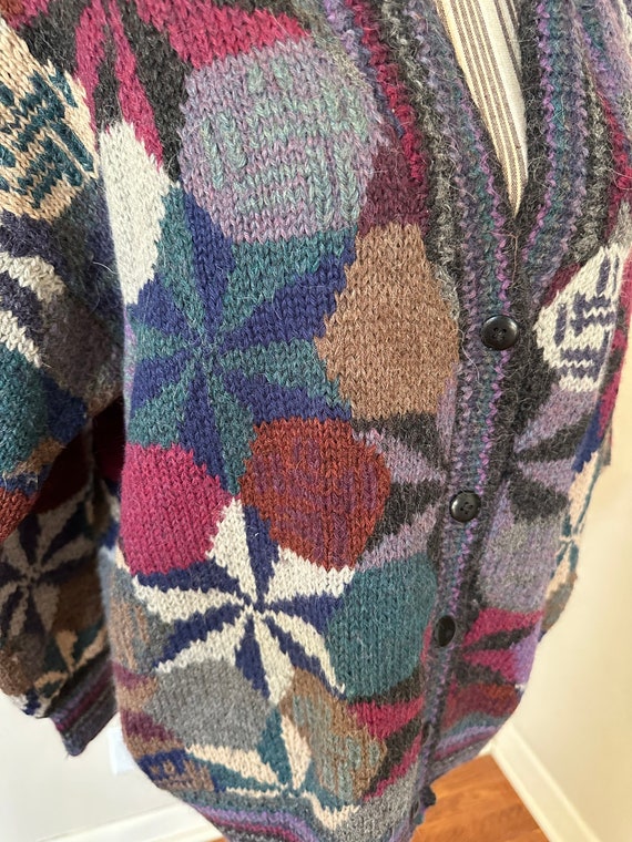 VTG Galeria Latina Alpaca wool Cardigan Hand Knit… - image 3