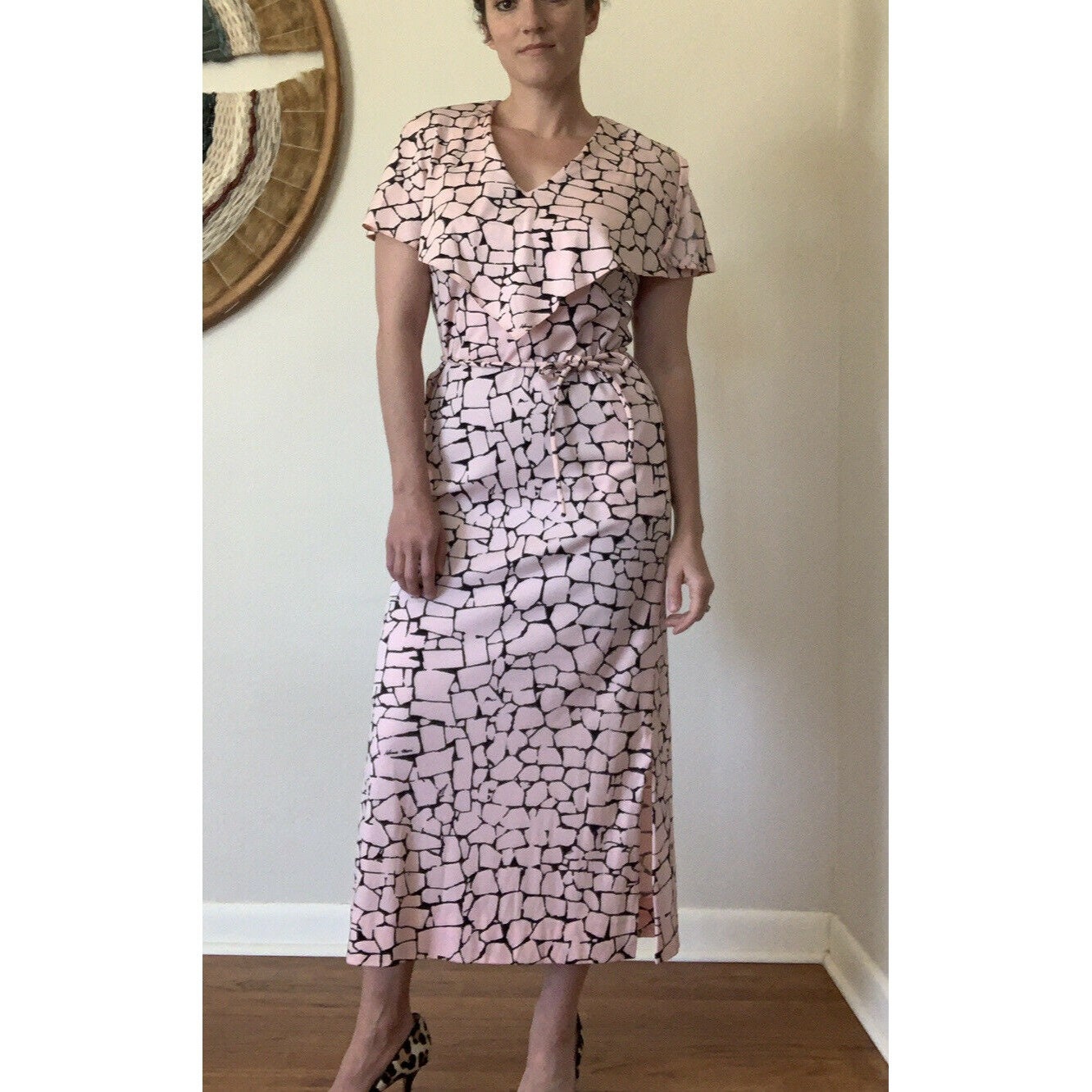 Rare Vintage 70s Hanae Mori Pink Nylon Dress Womans 4 - Etsy