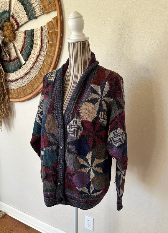 VTG Galeria Latina Alpaca wool Cardigan Hand Knit… - image 4