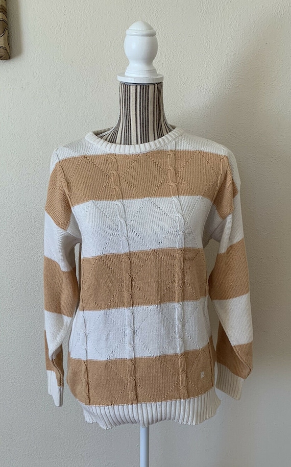 Vintage Pierre Cardin Ligne Tricot Striped Sweate… - image 1