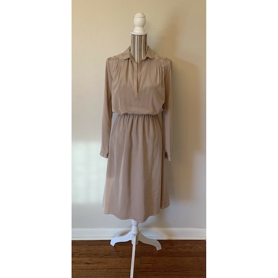 knee length dresses for ladies Lillie Whiteblue Embroidered Long Sleeve Belted Midi Dress main image 1