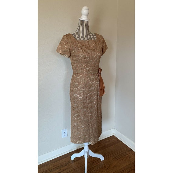Vintage 1950S Lace Wiggle Dress Size Small Pinup - image 6
