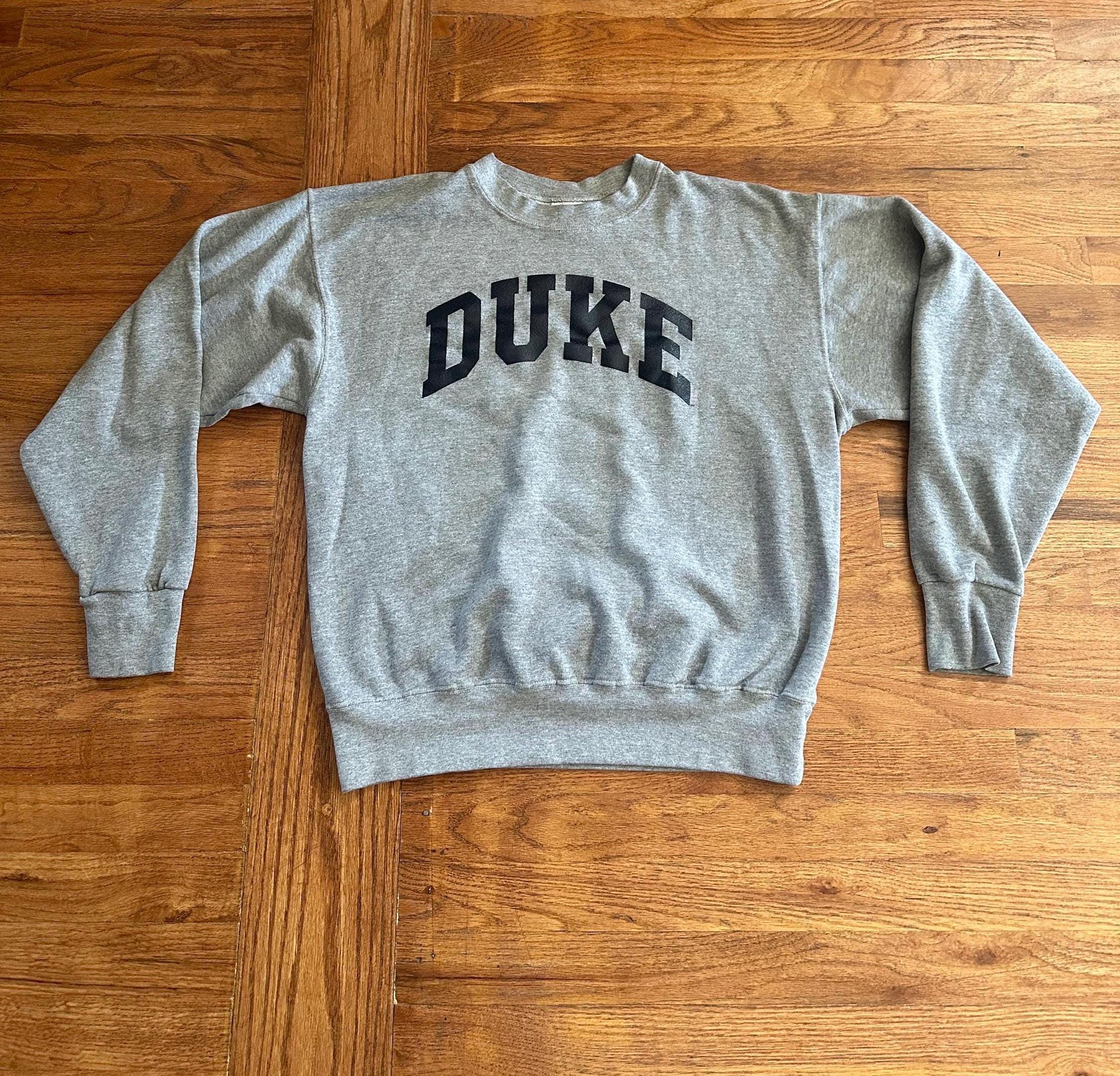 Vintage DUKE UNIVERSITY 90s Cotton Heather GRAY Crew Sweatshirt M 