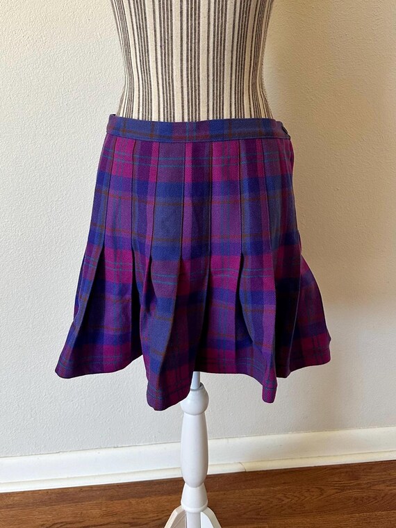 Pink and purple plaid skirt online