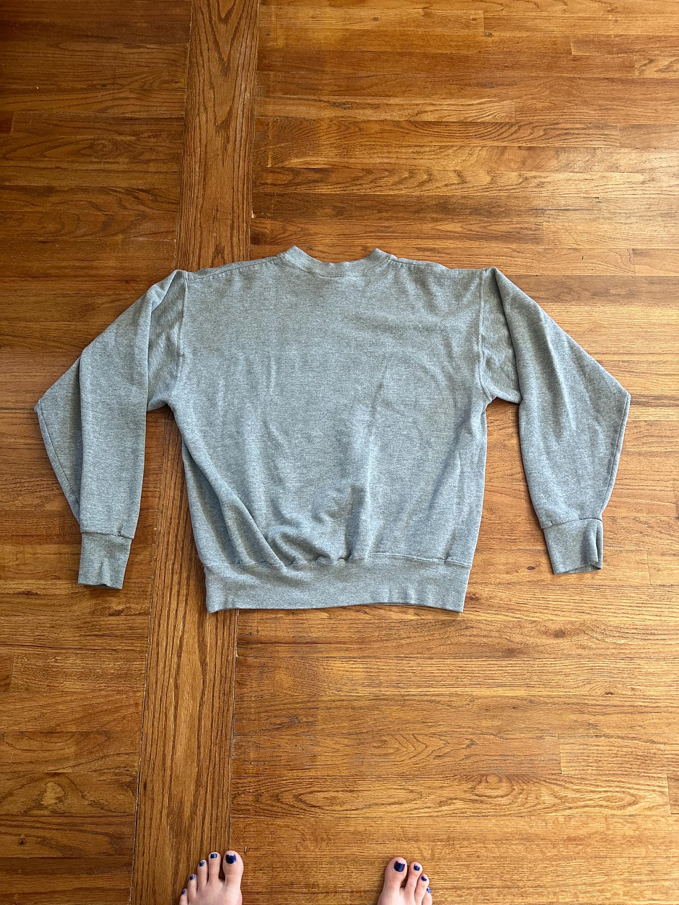 Vintage DUKE UNIVERSITY 90s Cotton Heather GRAY Crew Sweatshirt M 