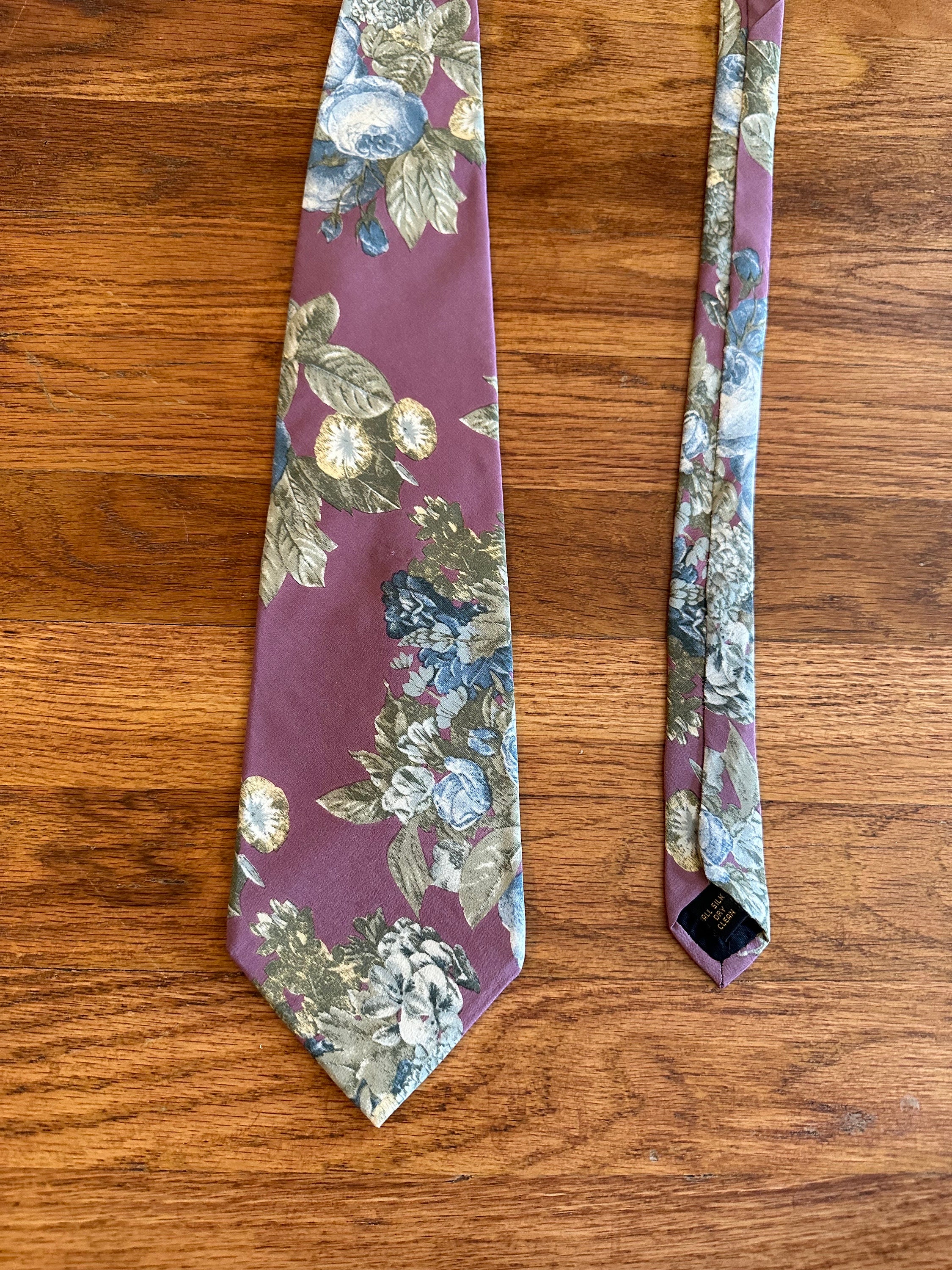 Vintage Karl Lagerfeld Multi Color Floral Silk Men Karl Lagerfeld Vintage Flower Design Mens Silk Tie main image 0