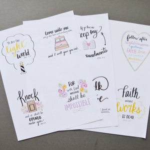Pretty Study Sheets Scripture Glue Ins, Scripture Inserts, LDS Tools ...