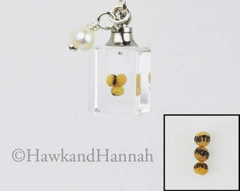 Faith Hope Love Mustard Seeds in Square Pendant by Hawk and Hannah