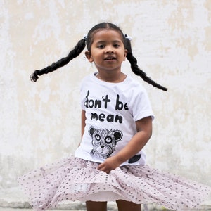 Bella Simone Don't Be Mean Kids White Graphic-Print T-Shirt, Little Boys, Little Girls Anti Bullying, Kindness, Teach Kids image 1