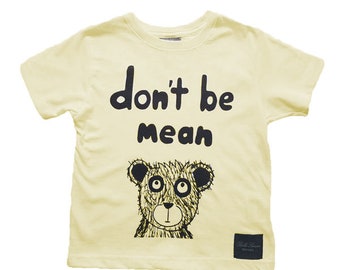 Bella Simone Don't Be Mean Kids Yellow Graphic-Print T-Shirt, Little Boys, Little Girls  - Anti Bullying, Kindness, Teach Kids