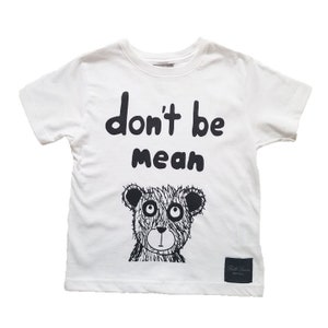 Bella Simone Don't Be Mean Kids White Graphic-Print T-Shirt, Little Boys, Little Girls Anti Bullying, Kindness, Teach Kids image 2