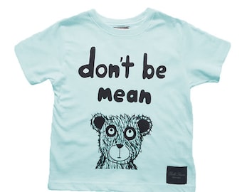 Bella Simone Don't Be Mean Kids Blue Graphic-Print T-Shirt, Little Boys, Little Girls  - Anti Bullying, Kindness, Teach Kids